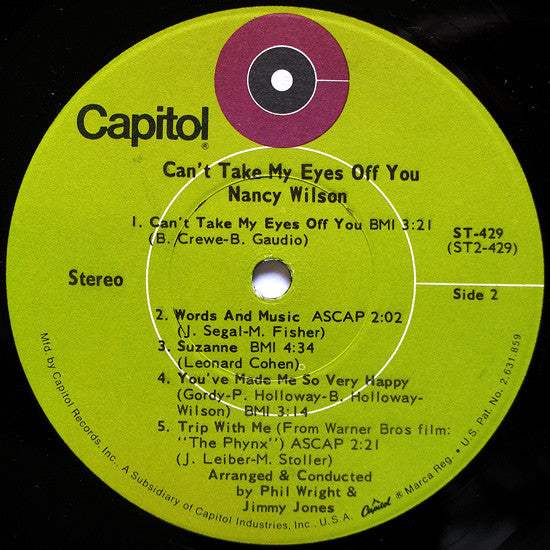 Nancy Wilson : Can't Take My Eyes Off You (LP, Album)