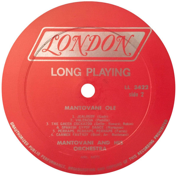 Mantovani And His Orchestra : Mantovani Olé (LP, Album, Mono)