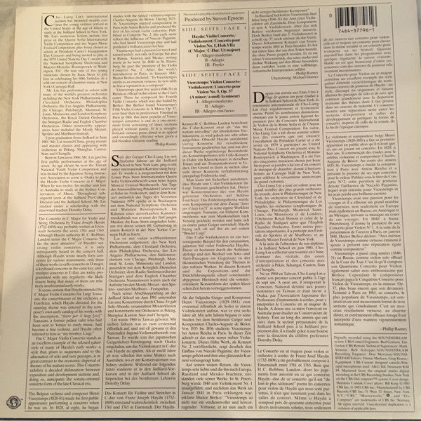 Joseph Haydn / Henri Vieuxtemps  -  Cho-Liang Lin, Minnesota Orchestra, Sir Neville Marriner : Haydn: Violin Concerto No. 1 / Vieuxtemps: Violin Concerto No. 5 (LP, Album)