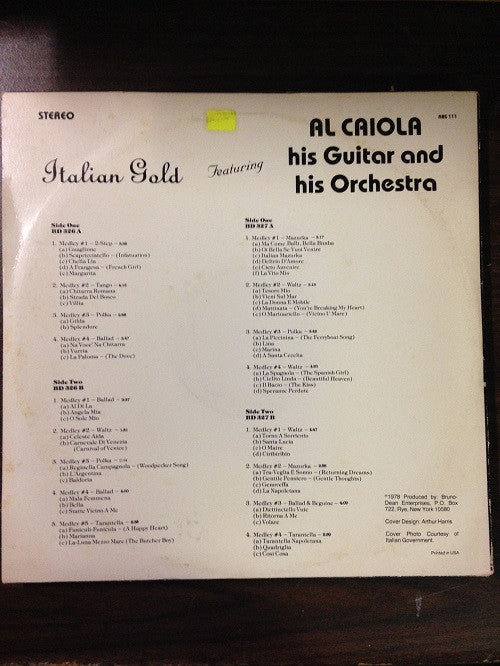 Al Caiola : Italian Gold (2xLP, Album)