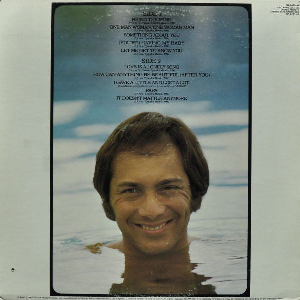 Paul Anka : Anka (LP, Album, Gat)