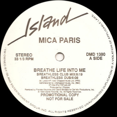 Mica Paris : Breathe Life Into Me (12", Promo)