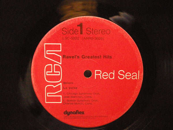 Maurice Ravel, Charles Munch, Fritz Reiner, Jean Martinon, Boston Symphony Orchestra, Chicago Symphony Orchestra : Ravel's Greatest Hits (LP, Album, Comp)