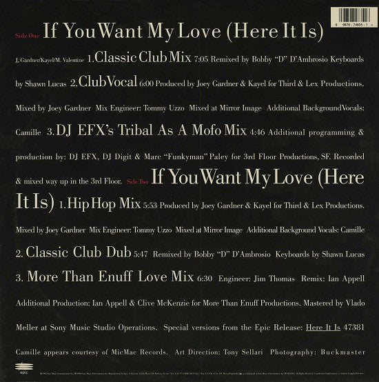 The Cover Girls : If You Want My Love (Here It Is) (12")