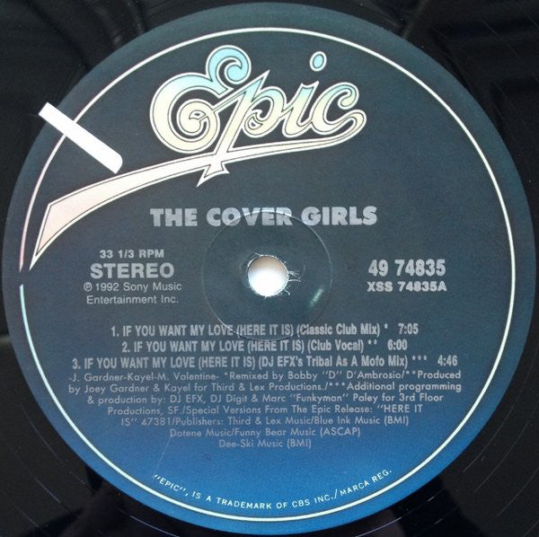 The Cover Girls : If You Want My Love (Here It Is) (12")