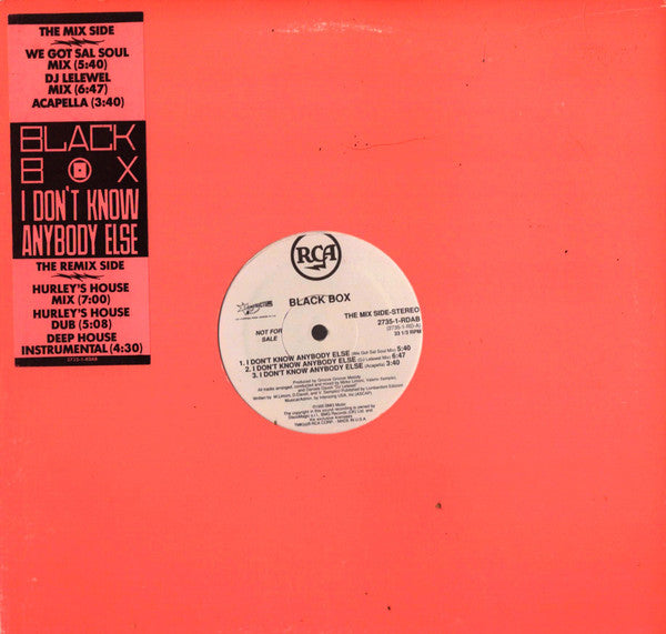 Black Box : I Don't Know Anybody Else (12", Promo)