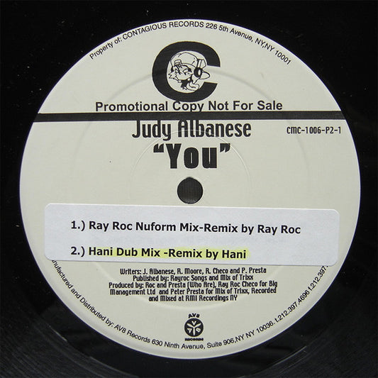Judy Albanese : You (12", Promo)