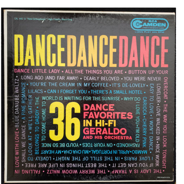 Geraldo And His Orchestra : Dance Dance Dance (LP, Album, Mono)