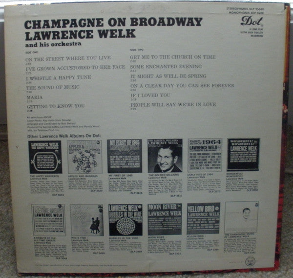 Lawrence Welk : Champagne On Broadway (LP, Mono)