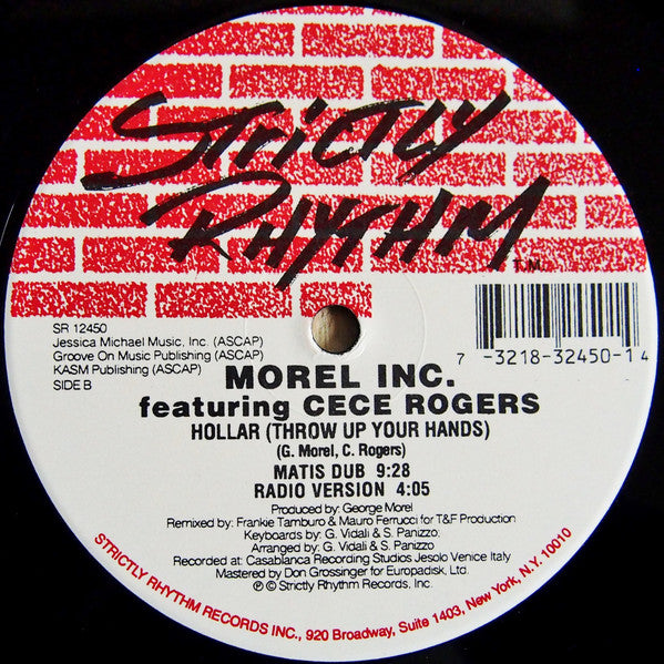 Morel Inc. Featuring Ce Ce Rogers : Hollar (Throw Up Your Hands) (The T&F Remixes) (12")