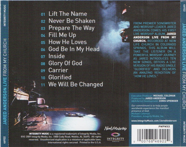 Jared Anderson (3) : Live From My Church (CD, Album)