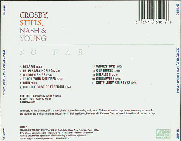 Crosby, Stills, Nash & Young : So Far (CD, Comp, RE)