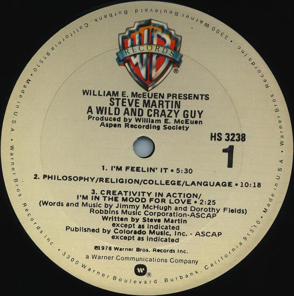 Steve Martin (2) : A Wild And Crazy Guy (LP, Album, Gol)