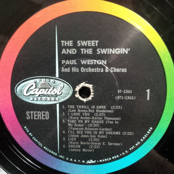 Paul Weston (2) : The Sweet And The Swingin' (LP, Album)