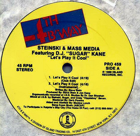 Steinski & Mass Media : Let's Play It Cool (12", Promo)