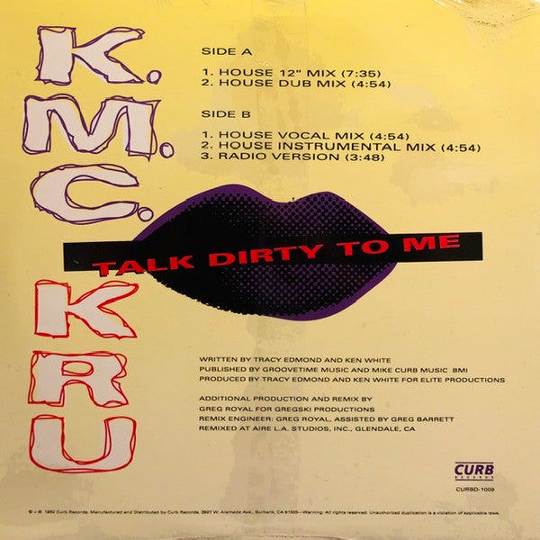 K.M.C. Kru : Talk Dirty To Me (12")