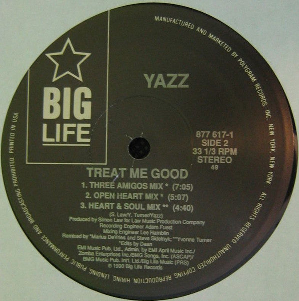 Yazz : Treat Me Good (12")