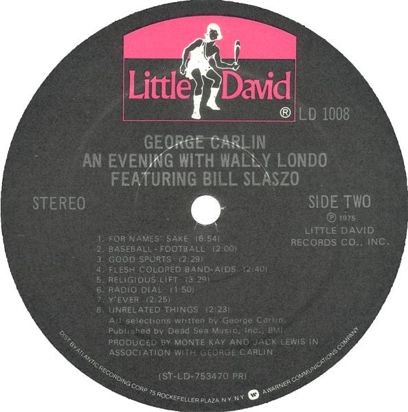 George Carlin : An Evening With Wally Londo Featuring Bill Slaszo (LP, Album, Pre)