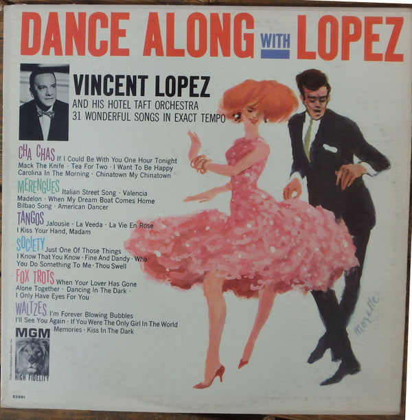 Vincent Lopez And His Orchestra : Dance Along With Lopez (LP, Album, Mono)