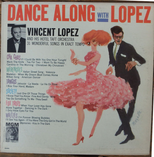 Vincent Lopez And His Orchestra : Dance Along With Lopez (LP, Album, Mono)