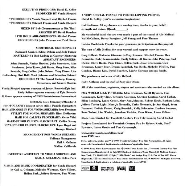 Vonda Shepard : Heart And Soul (New Songs From Ally McBeal) (CD, Album)