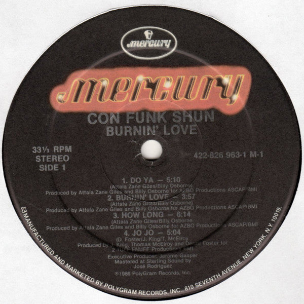 Con Funk Shun : Burnin' Love (LP, Album, 53)