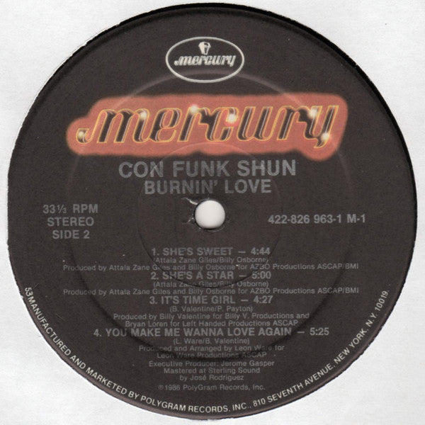 Con Funk Shun : Burnin' Love (LP, Album, 53)