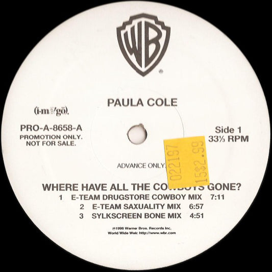 Paula Cole : Where Have All The Cowboys Gone? (12", Advance, Promo)