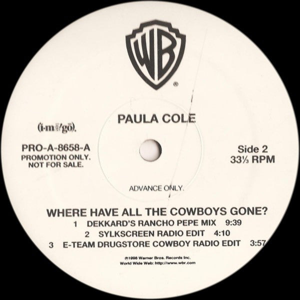 Paula Cole : Where Have All The Cowboys Gone? (12", Advance, Promo)