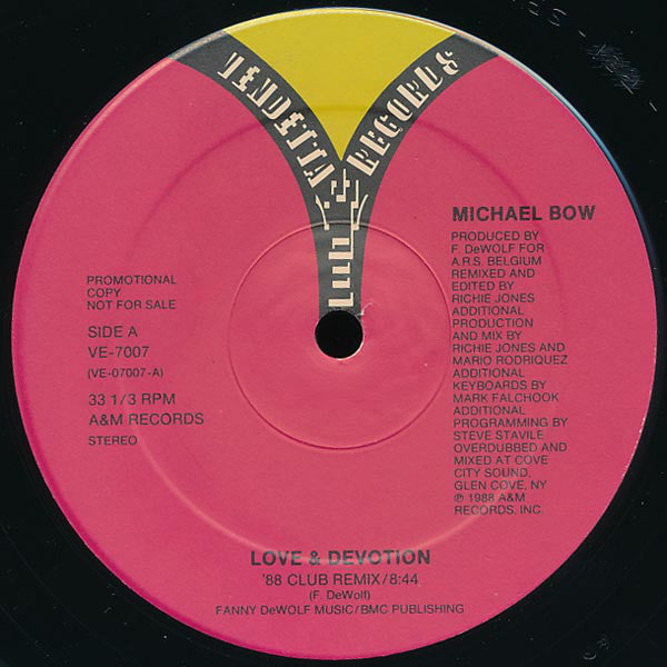 Michael Bow : Love & Devotion - The '88 Remix (12", Promo)