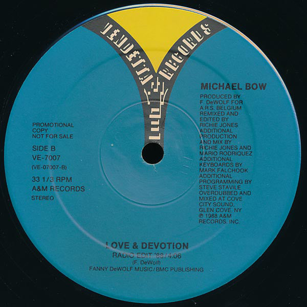 Michael Bow : Love & Devotion - The '88 Remix (12", Promo)