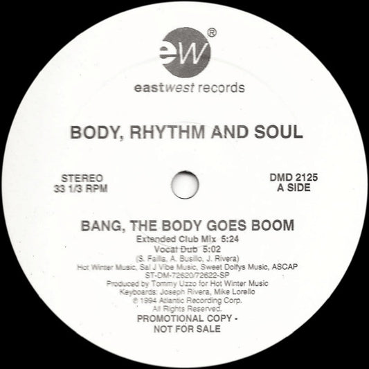 Body, Rhythm and Soul : Bang, The Body Goes Boom (12", Promo)