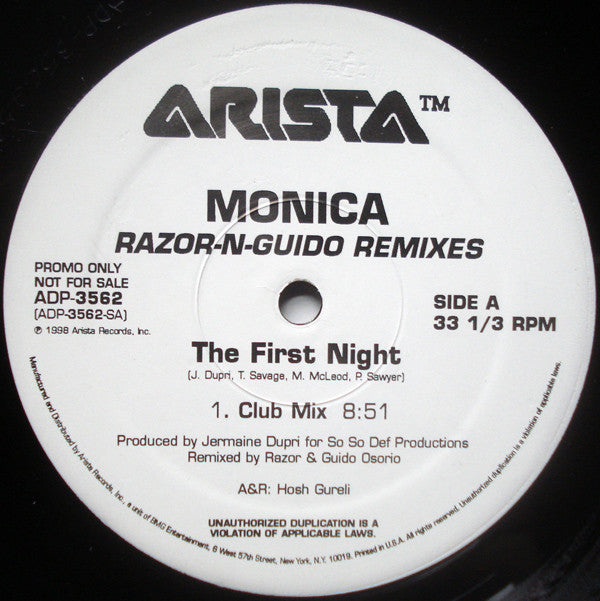 Monica : The First Night (Razor-N-Guido Remixes) (12", Promo)