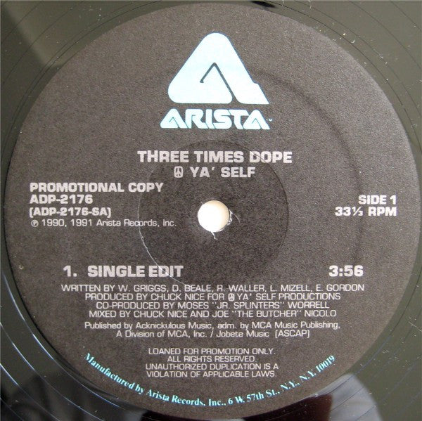 Three Times Dope : Peace Ya' Self (12", Promo)
