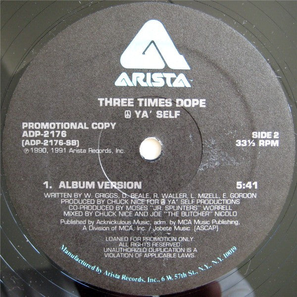 Three Times Dope : Peace Ya' Self (12", Promo)