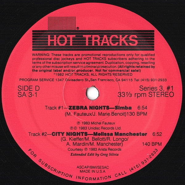 Various : Hot Tracks - Series 3, Issue 1 (2x12", Promo)