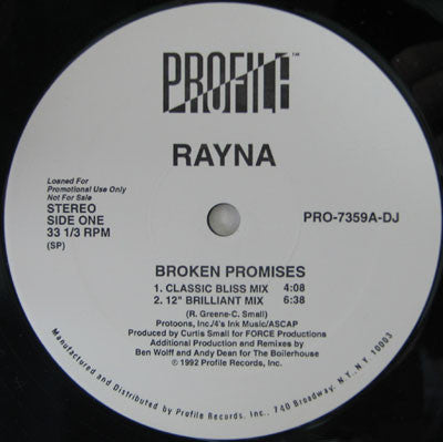 Rayna : Broken Promises (12", Promo)