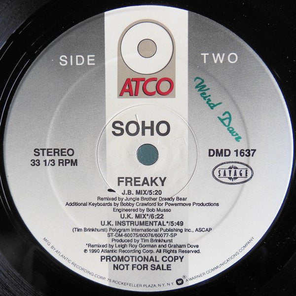 Soho (2) : Freaky (12", Promo)