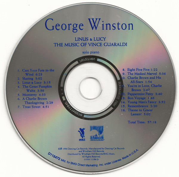 George Winston : Linus & Lucy - The Music Of Vince Guaraldi (CD, Album, Club)