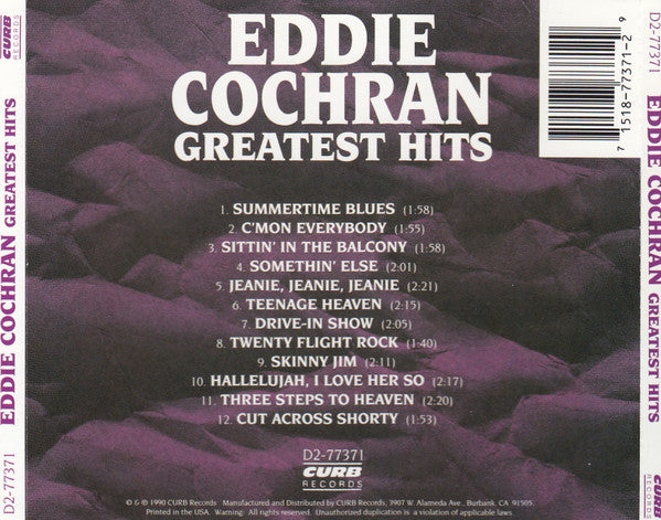 Eddie Cochran : Greatest Hits (CD, Comp)