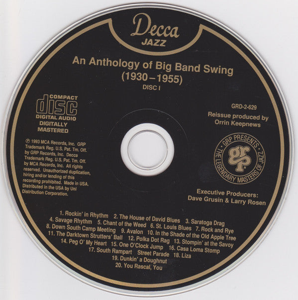 Various : An Anthology Of Big Band Swing 1930-1955 (2xCD, Comp, RE)