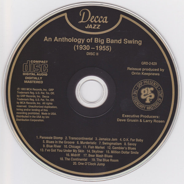 Various : An Anthology Of Big Band Swing 1930-1955 (2xCD, Comp, RE)