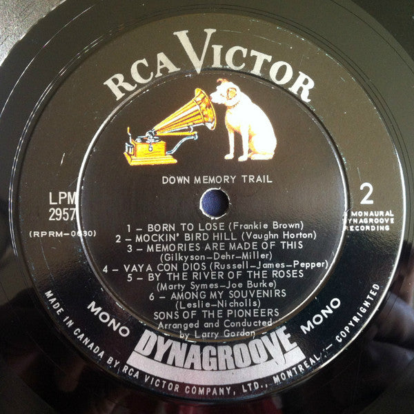 The Sons Of The Pioneers : Down Memory Trail With The Sons Of The Pioneers (LP, Album, Mono)