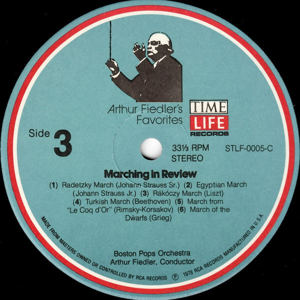 Arthur Fiedler With The Boston Pops Orchestra : Marching in Review (3xLP + Box, Comp)