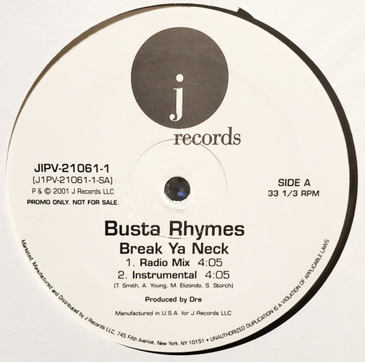 Busta Rhymes : Break Ya Neck (12", Promo)