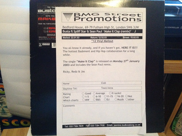 Busta Rhymes : Make It Clap (Remix) (12", Promo)