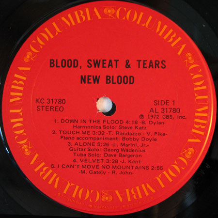 Blood, Sweat And Tears : New Blood (LP, Album, Gat)
