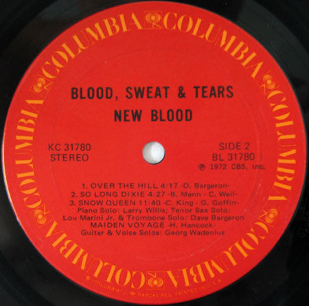 Blood, Sweat And Tears : New Blood (LP, Album, Gat)