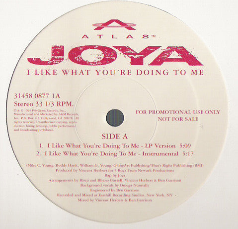 Joya : I Like What You're Doing To Me (12", Promo)