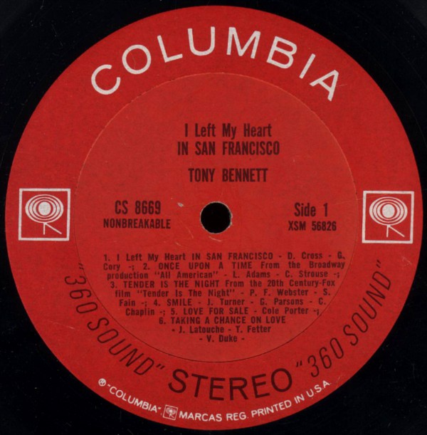 Tony Bennett : I Left My Heart In San Francisco (LP, Album, RP, 360)